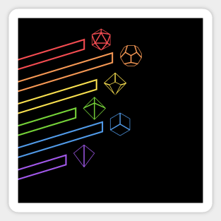 Rainbow Polyhedral Dice Set Minimalist Sticker